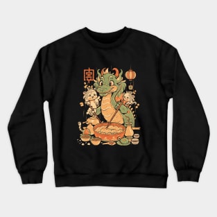 Dragon Dumpling Delight, Chinese Cartoon Style Crewneck Sweatshirt